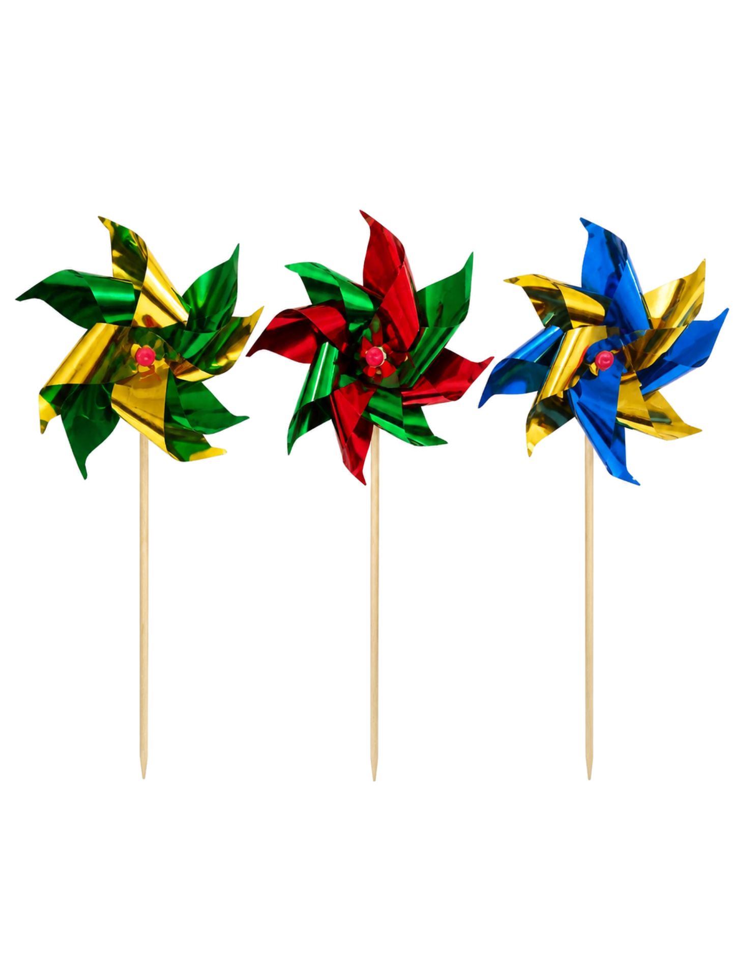 4-Inch Double-Layer Metallic Pinwheel Picks, 100 Count — White background hero (1 of 8)