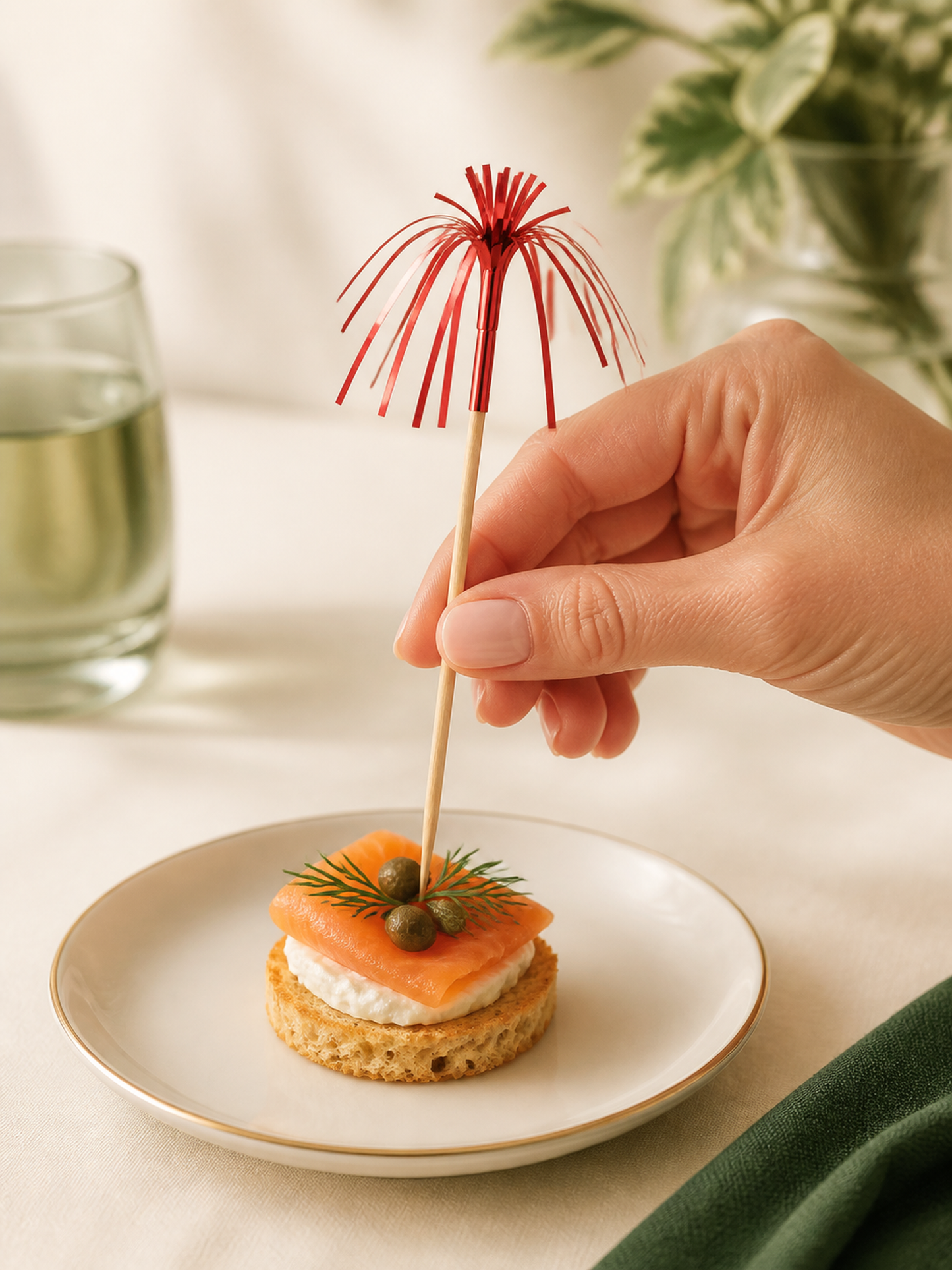 4-Inch Chrysanthemum Frill Picks, 100 Count — In-use scale (4 of 8)