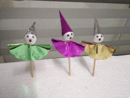 4-Inch Clown Figural Frill Picks, 100 Count