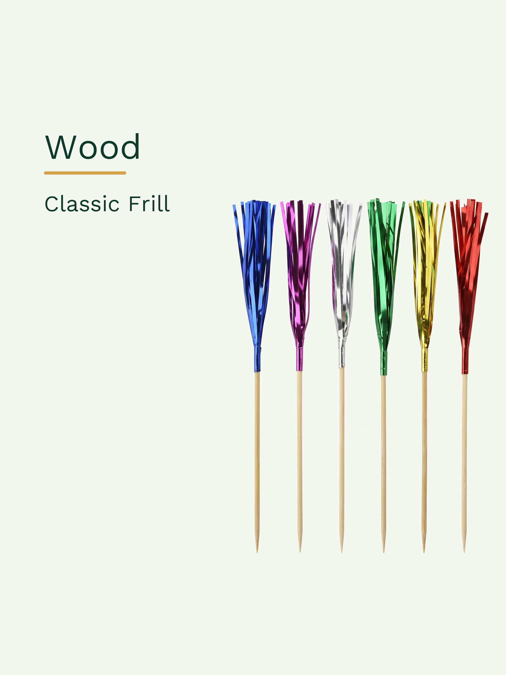 Classic Metallic Frill Picks, 100 Count — Material and pattern information (6 of 8)