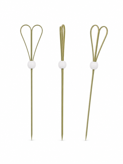 White Heart-Loop Bamboo Picks, 100 Count — Multiple views (5 of 8)