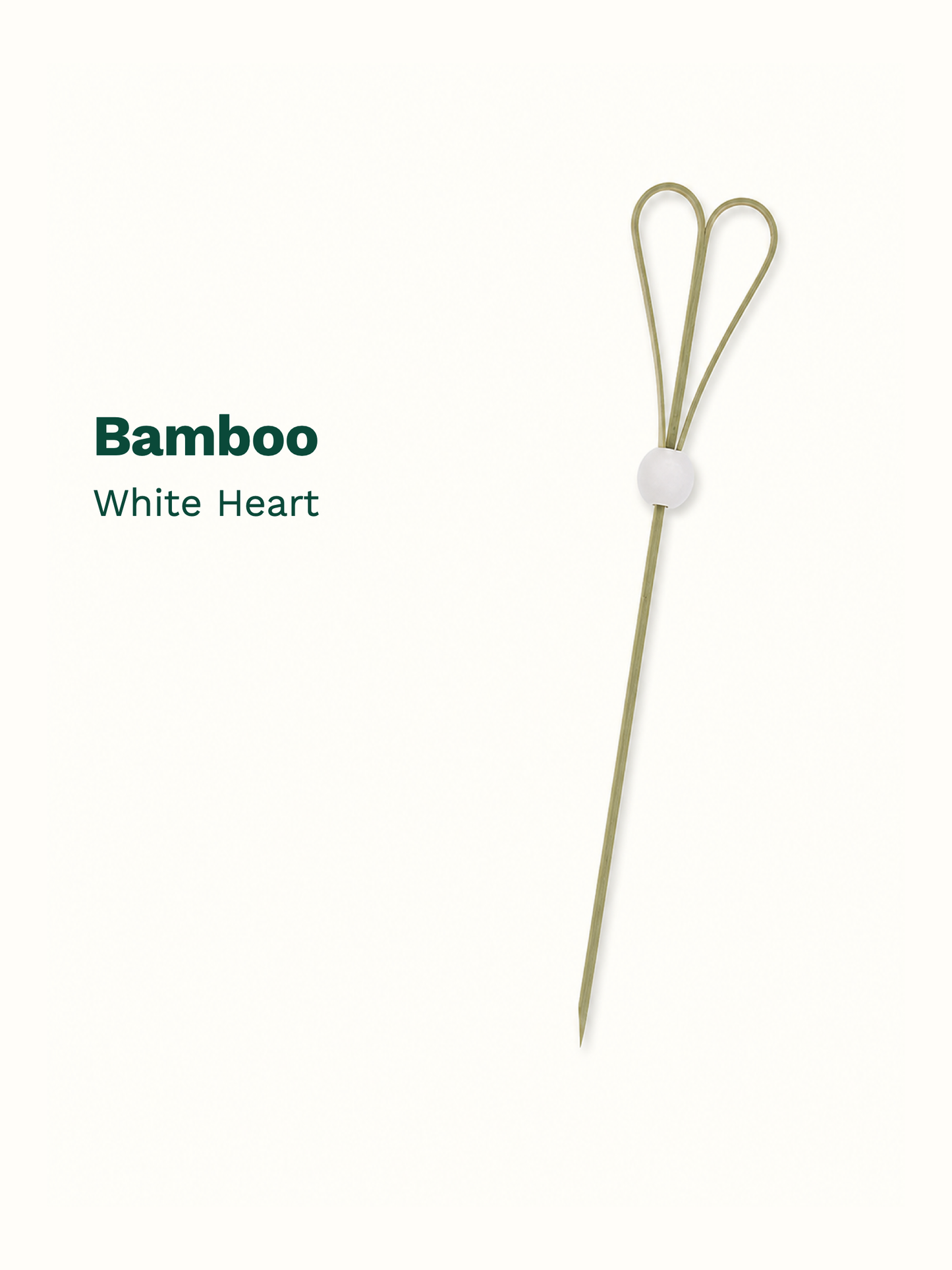 White Heart-Loop Bamboo Picks, 100 Count — Material and pattern information (6 of 8)