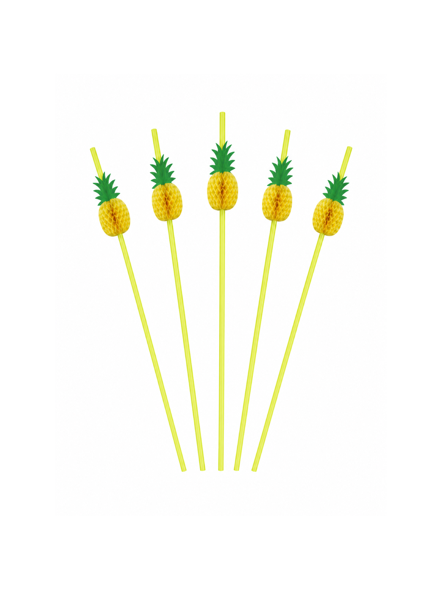 Pineapple Decorative Drinking Straws, 100 Count — White background hero (1 of 8)
