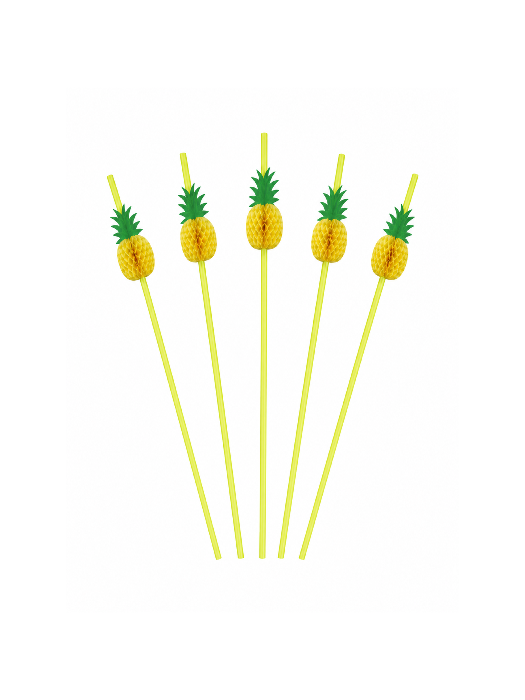 Pineapple Decorative Drinking Straws, 100 Count — White background hero (1 of 8)