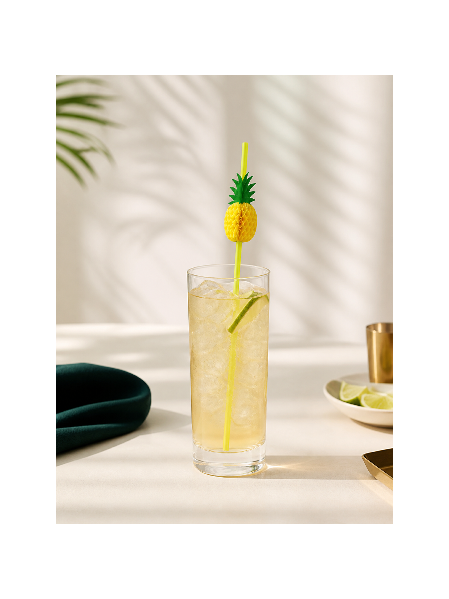 Pineapple Decorative Drinking Straws, 100 Count — Primary use scene (2 of 8)