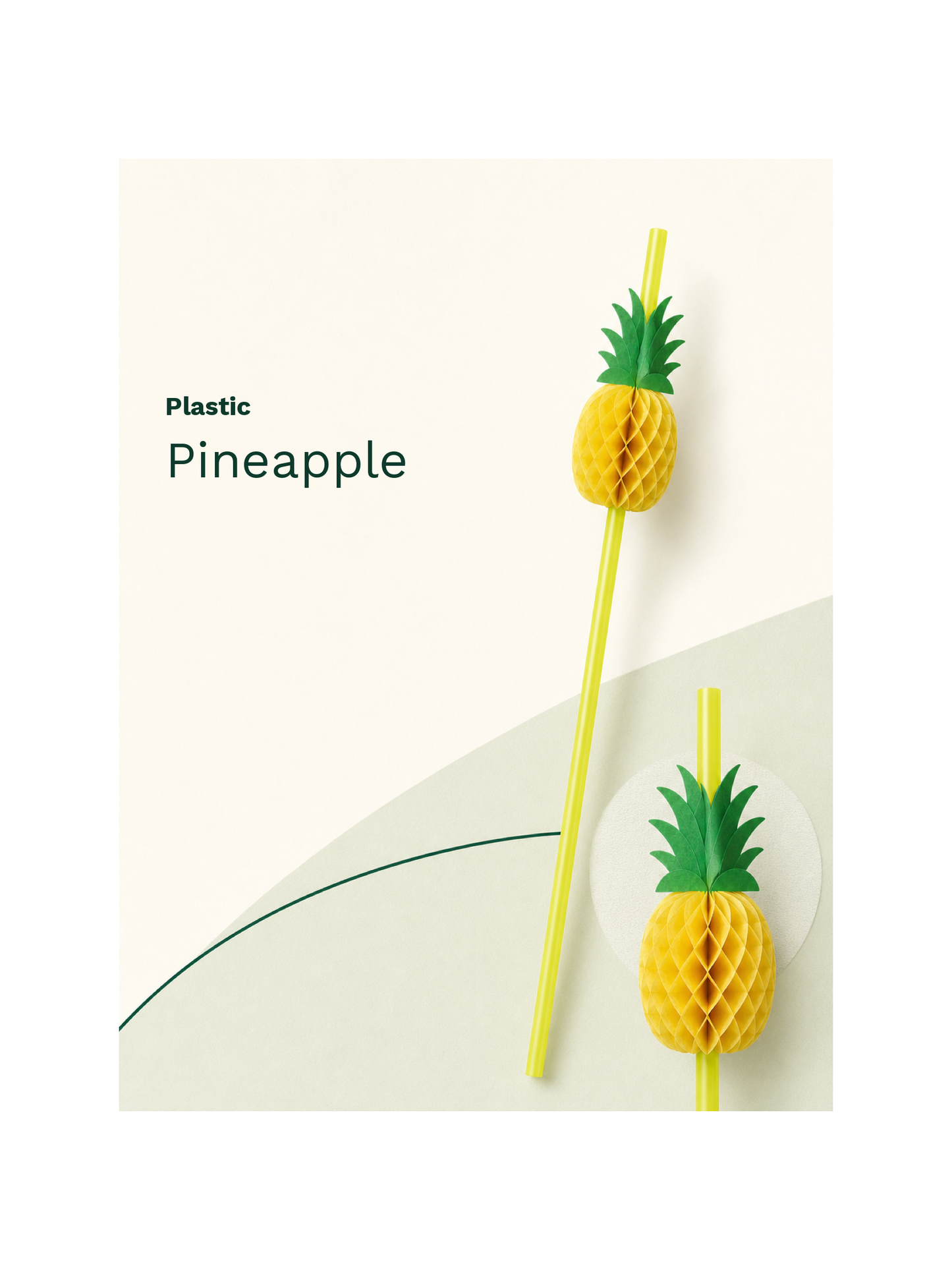 Pineapple Decorative Drinking Straws, 100 Count — Material and pattern information (6 of 8)