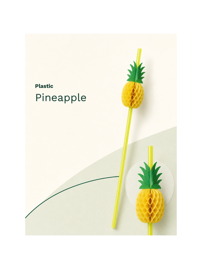 Pineapple Decorative Drinking Straws, 100 Count — Material and pattern information (6 of 8)