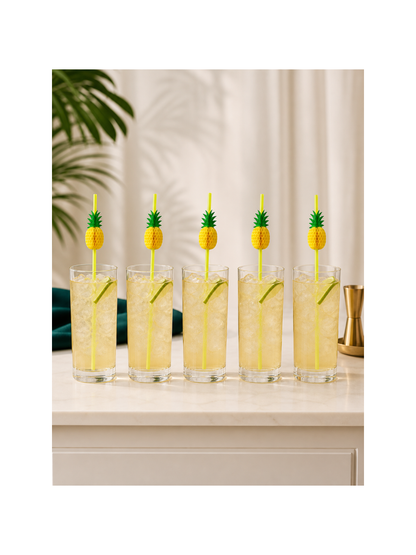 Pineapple Decorative Drinking Straws, 100 Count — B2B service scene (7 of 8)