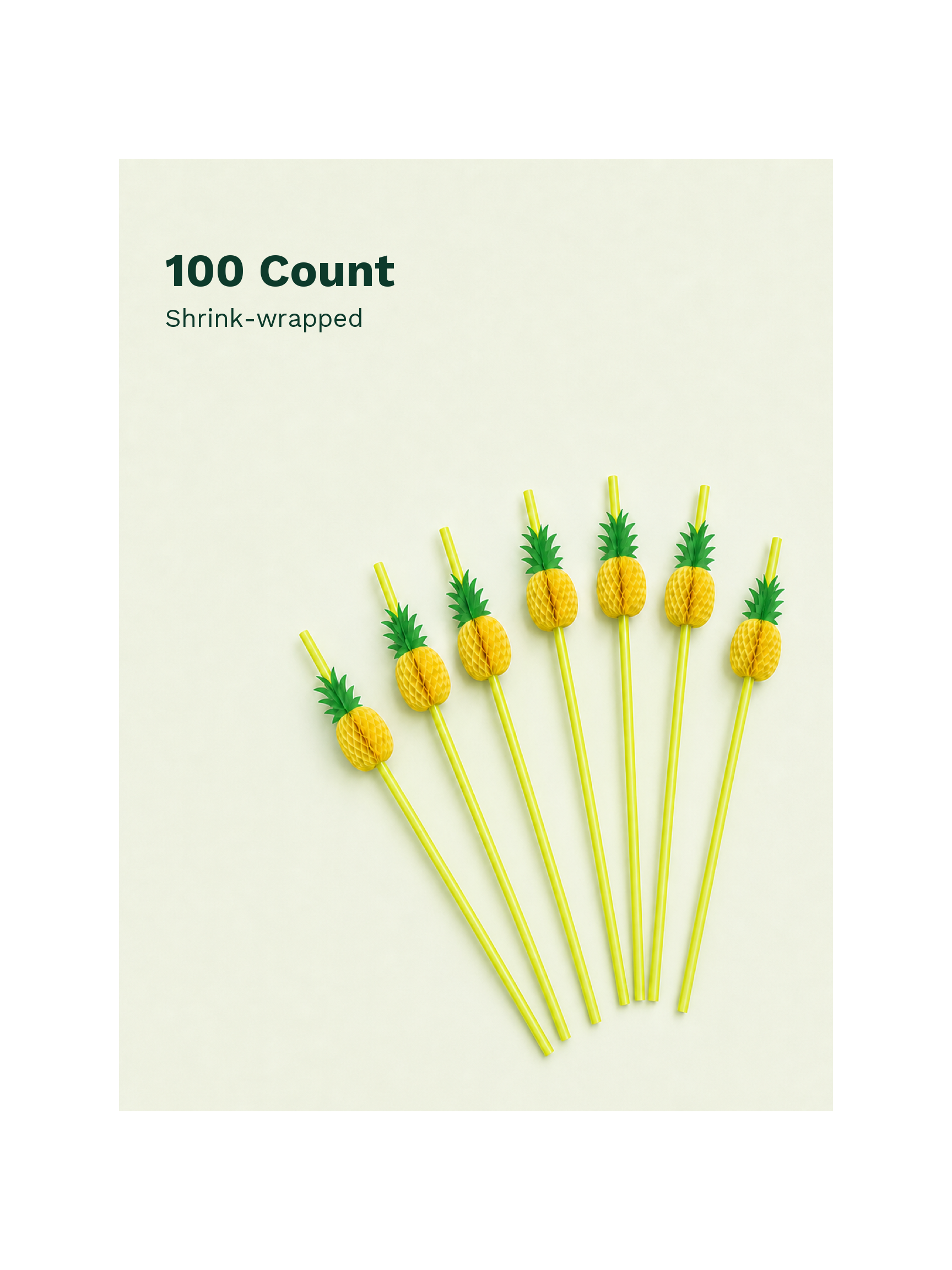Pineapple Decorative Drinking Straws, 100 Count — Pack facts (8 of 8)