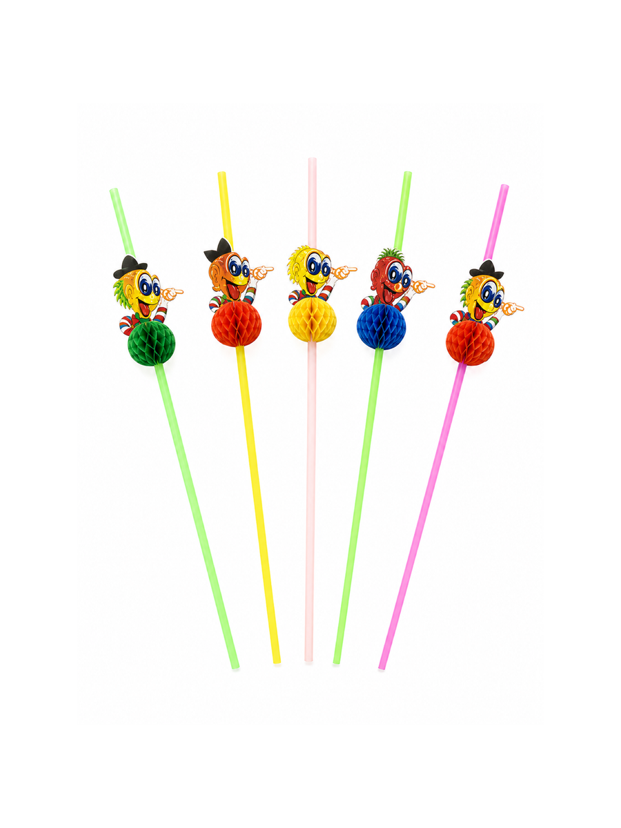 Clown Decorative Drinking Straws, 100 Count — White background hero (1 of 8)