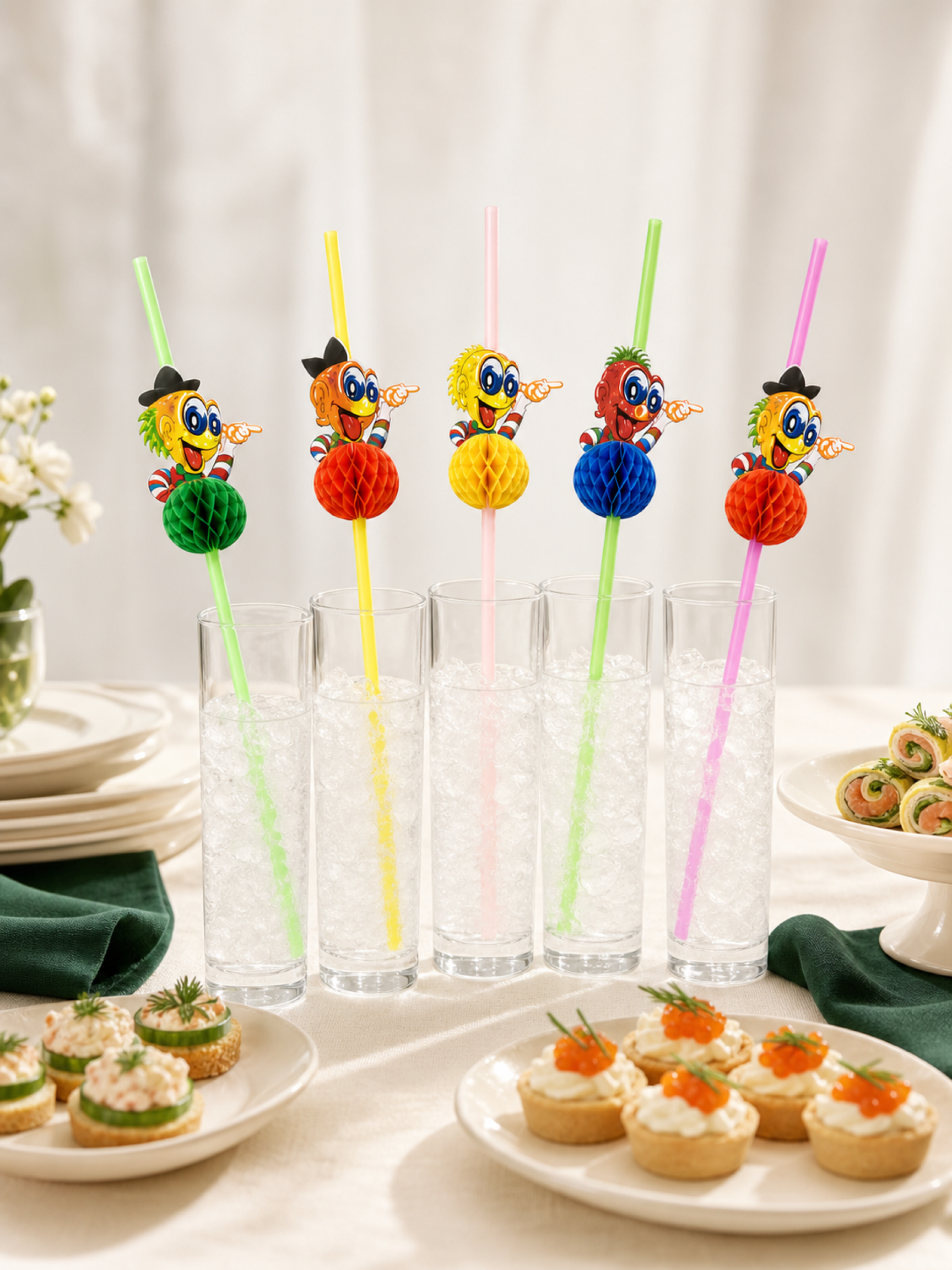 Clown Decorative Drinking Straws, 100 Count — Primary use scene (2 of 8)