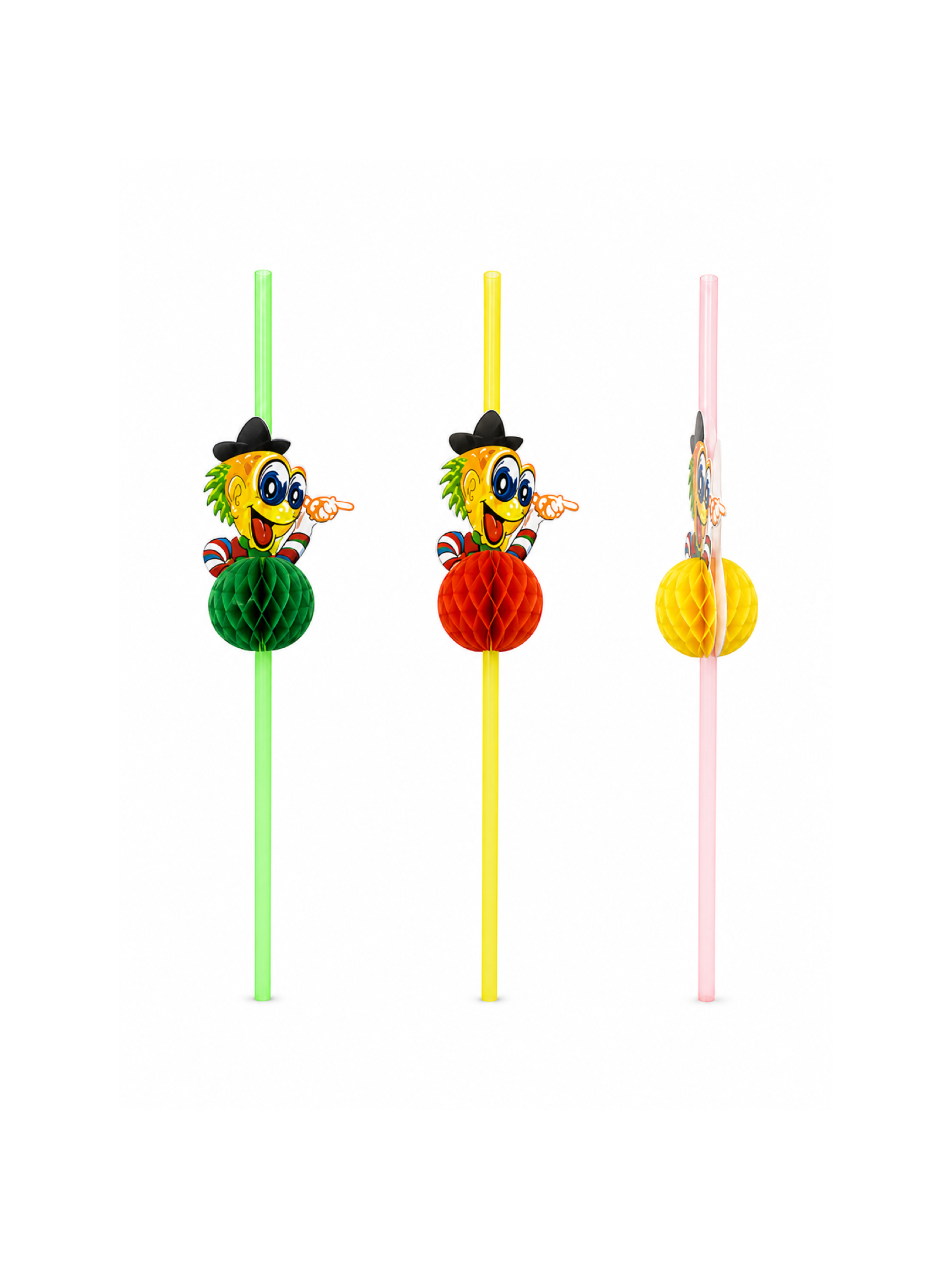 Clown Decorative Drinking Straws, 100 Count — Multiple views (5 of 8)