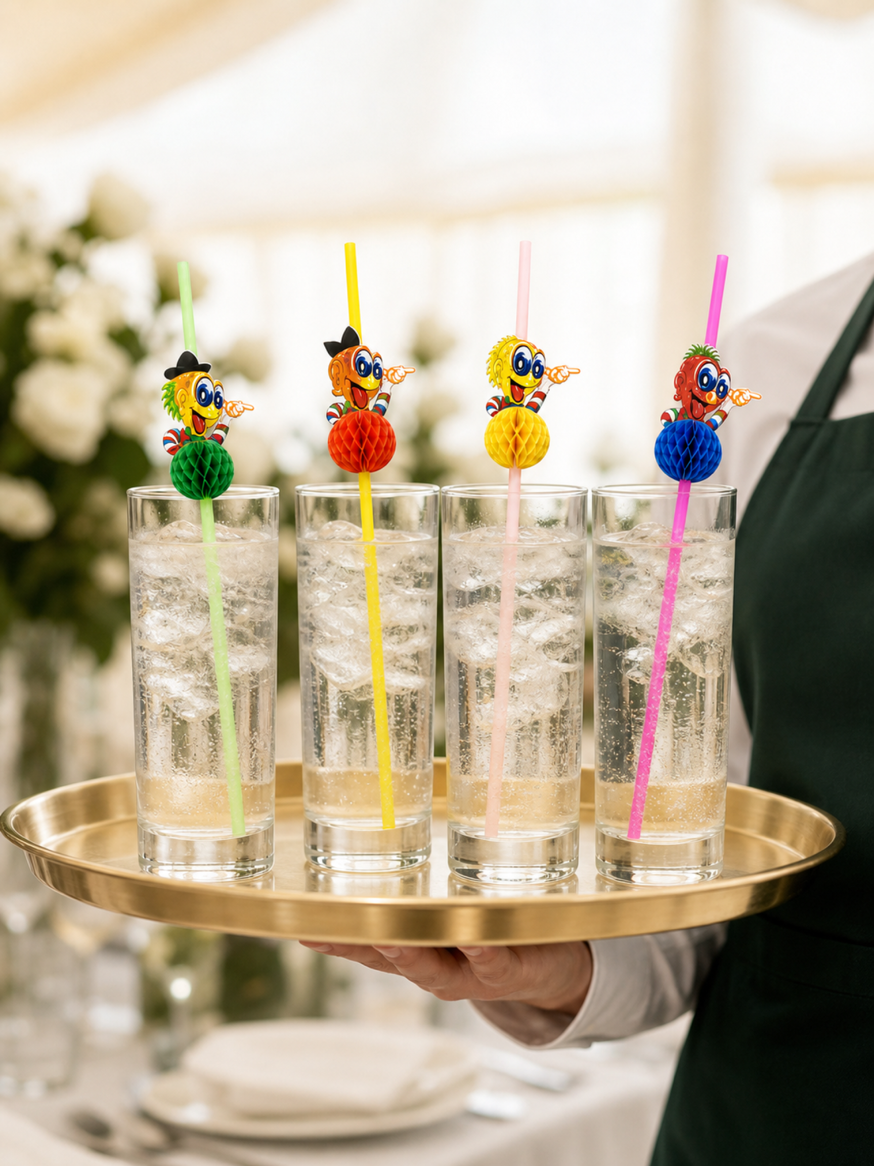 Clown Decorative Drinking Straws, 100 Count — B2B service scene (7 of 8)