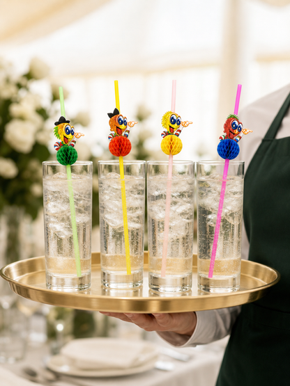 Clown Decorative Drinking Straws, 100 Count — B2B service scene (7 of 8)