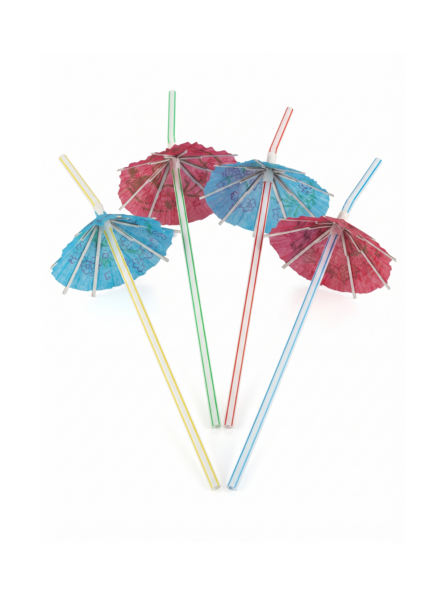 Cocktail Umbrella Drinking Straws, 100 Count — White background hero (1 of 8)