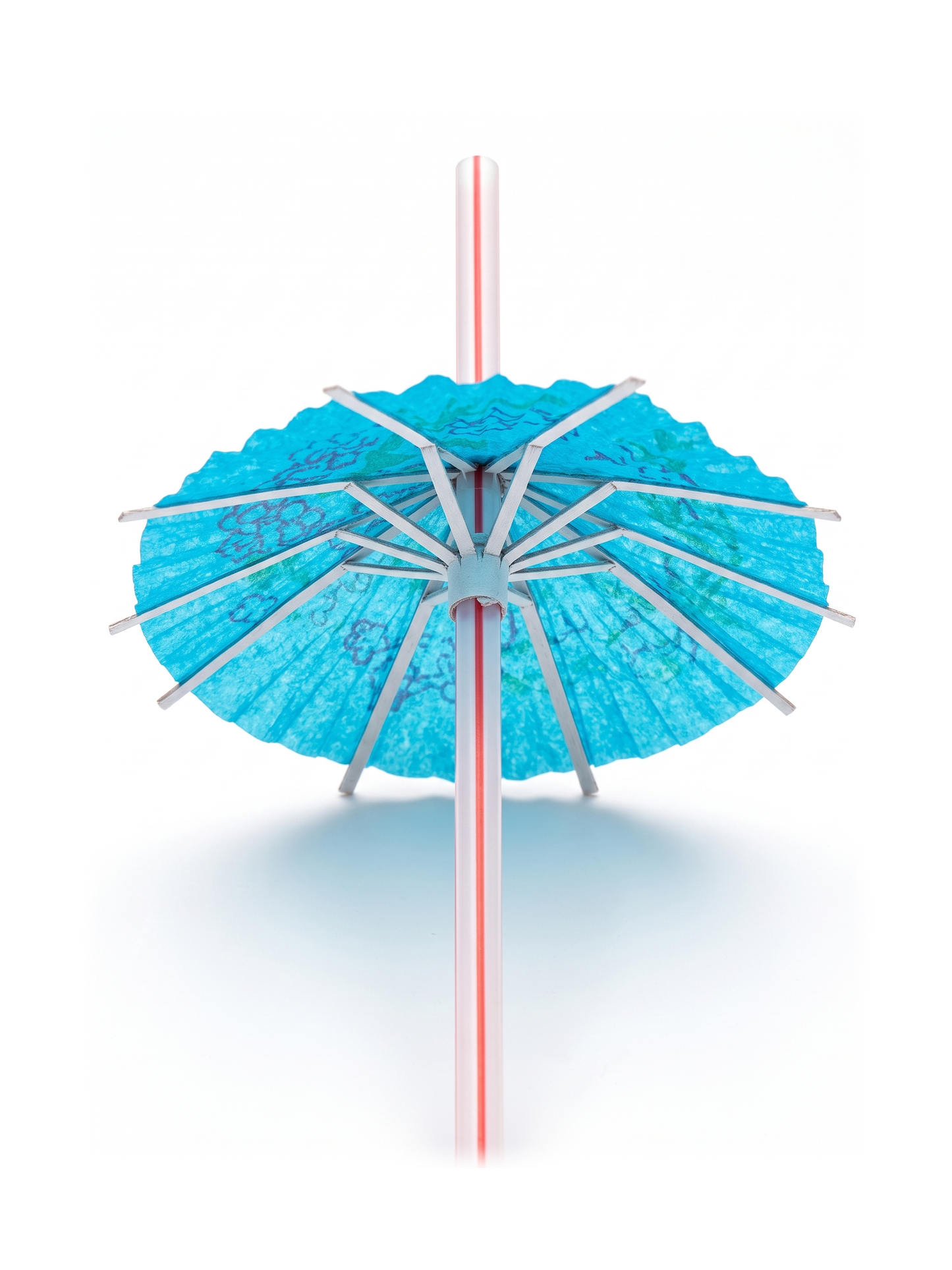 Cocktail Umbrella Drinking Straws, 100 Count — Umbrella construction detail (3 of 8)