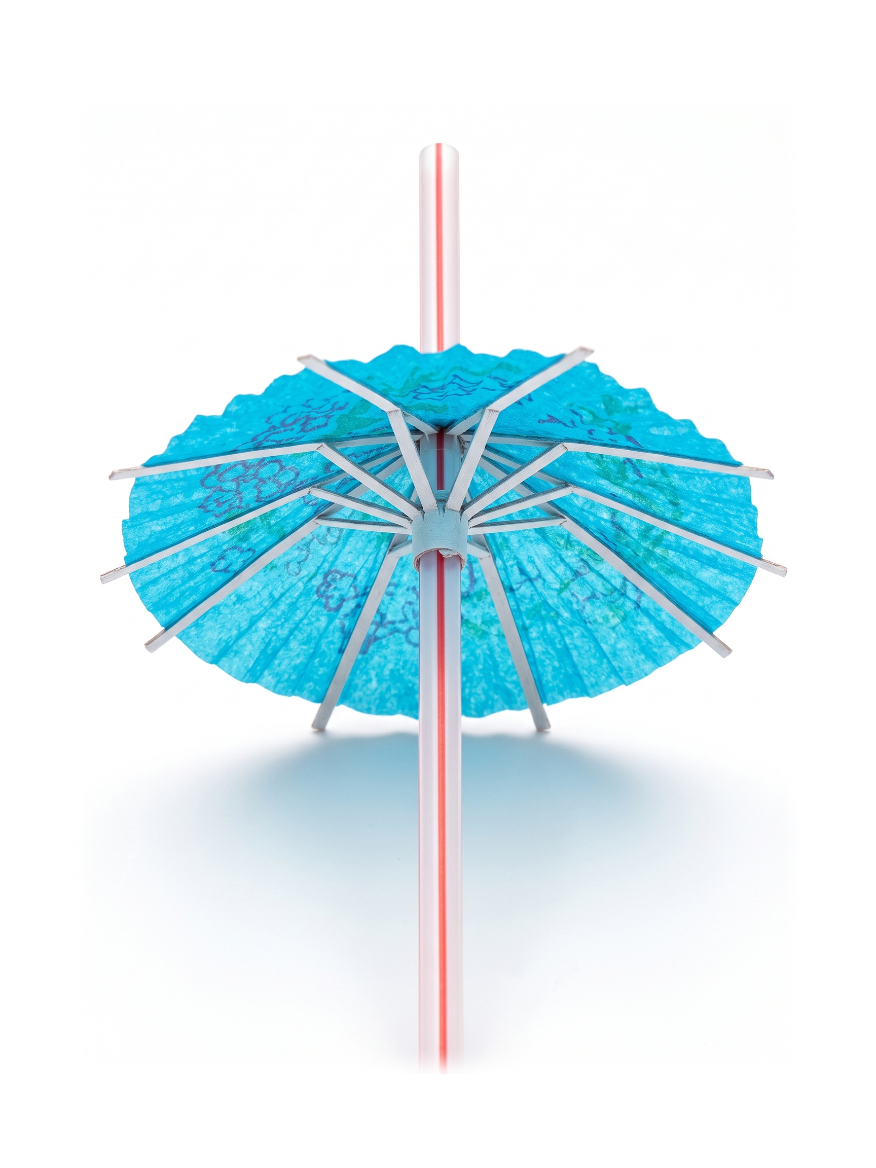 Cocktail Umbrella Drinking Straws, 100 Count — Umbrella construction detail (3 of 8)