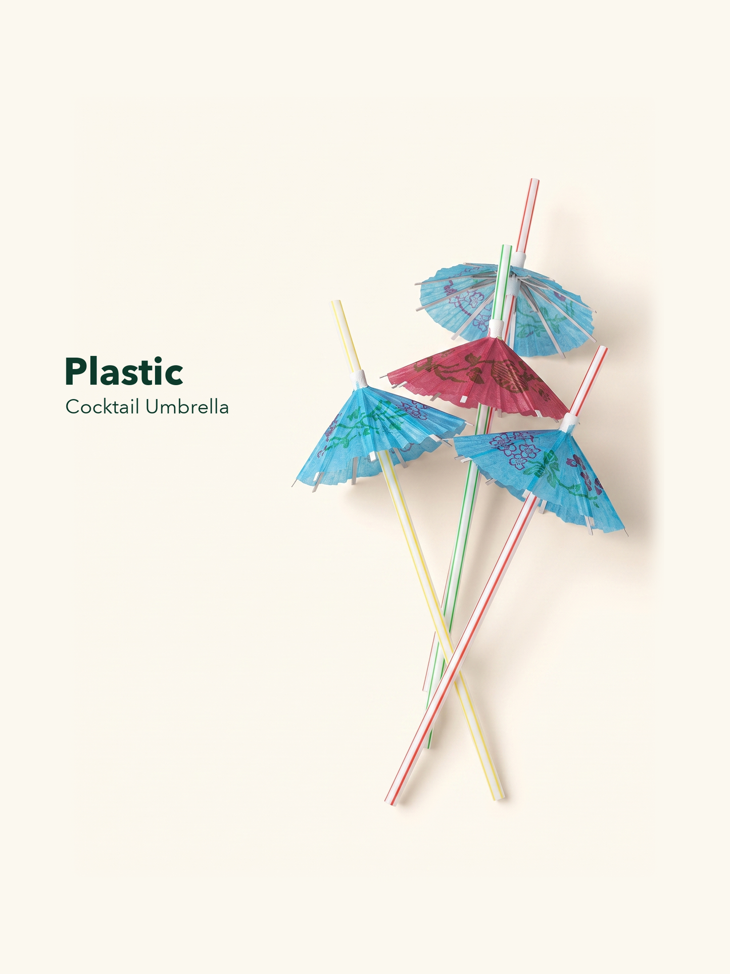Cocktail Umbrella Drinking Straws, 100 Count — Material and pattern information (6 of 8)