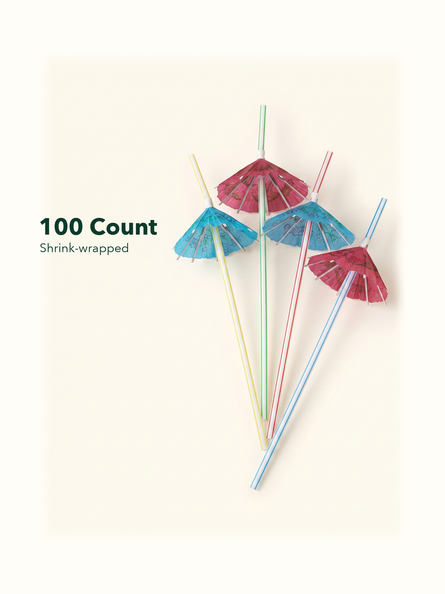 Cocktail Umbrella Drinking Straws, 100 Count — Pack facts (8 of 8)