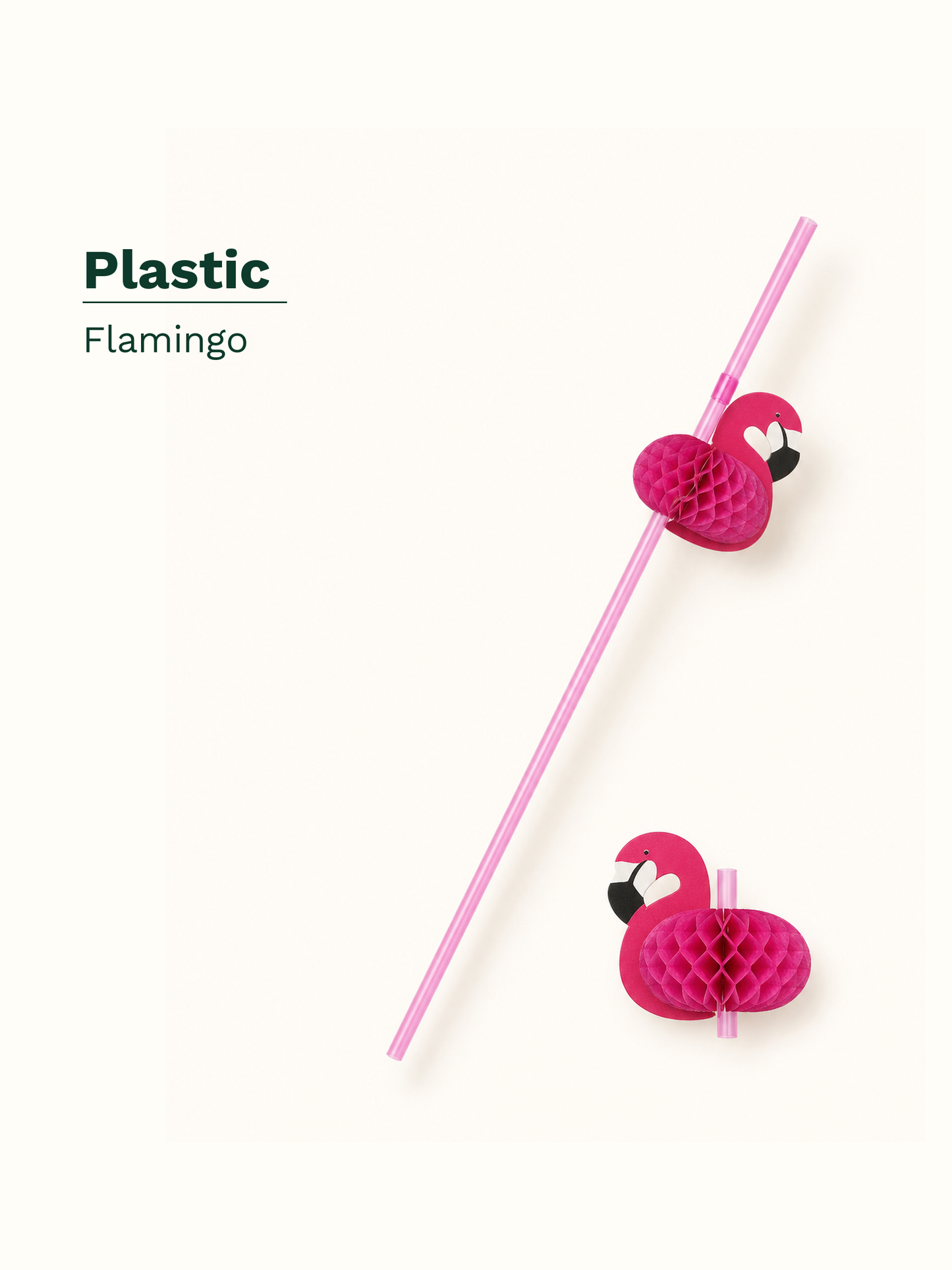 Flamingo Decorative Drinking Straws, 100 Count — Material and pattern information (6 of 8)