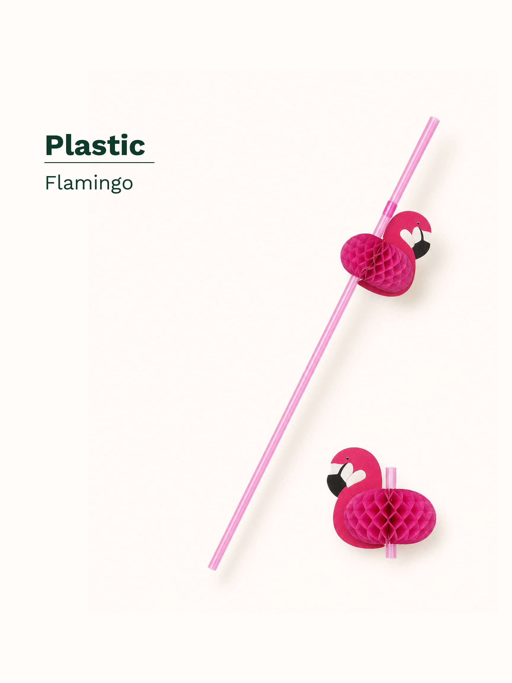 Flamingo Decorative Drinking Straws, 100 Count — Material and pattern information (6 of 8)