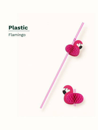 Flamingo Decorative Drinking Straws, 100 Count — Material and pattern information (6 of 8)