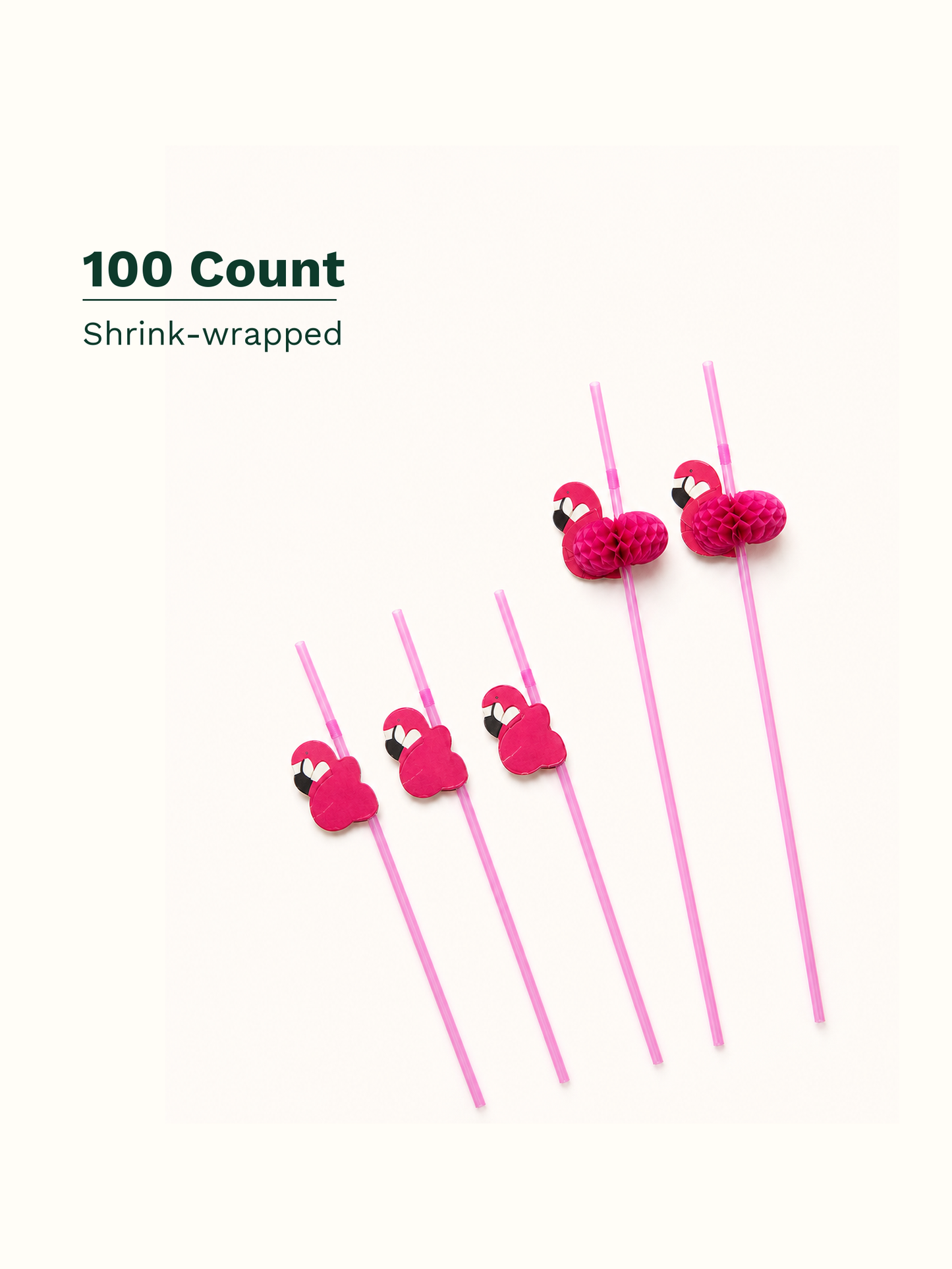 Flamingo Decorative Drinking Straws, 100 Count — Pack facts (8 of 8)