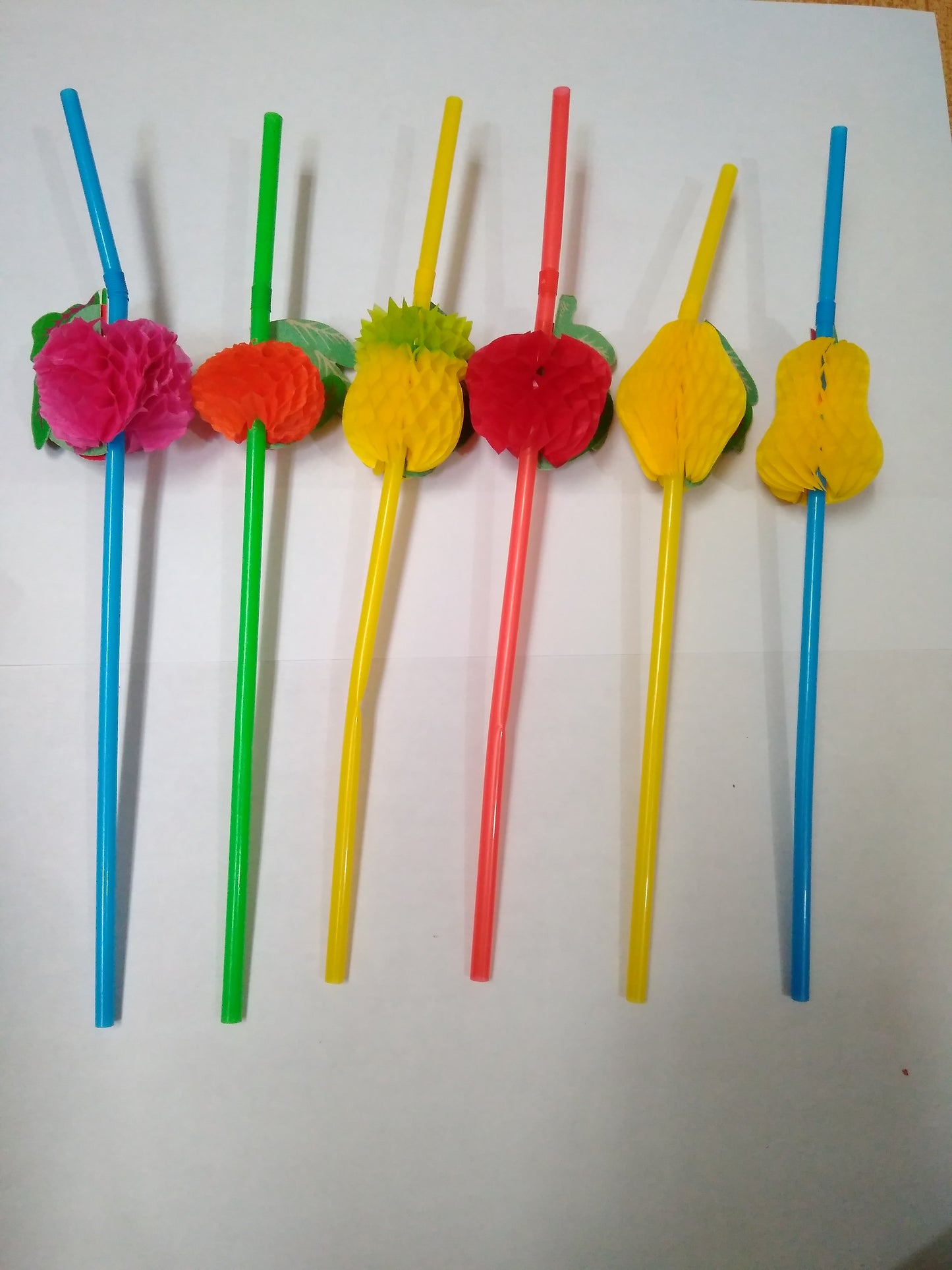 Assorted Fruit Decorative Drinking Straws, 100 Count