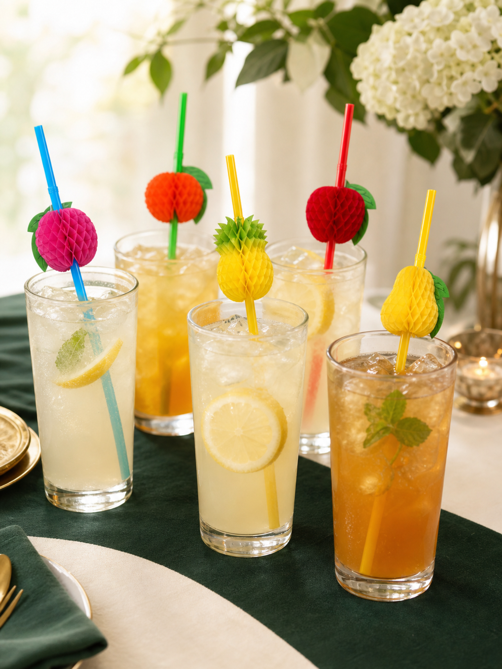 Assorted Fruit Decorative Drinking Straws, 100 Count — Primary use scene (2 of 8)
