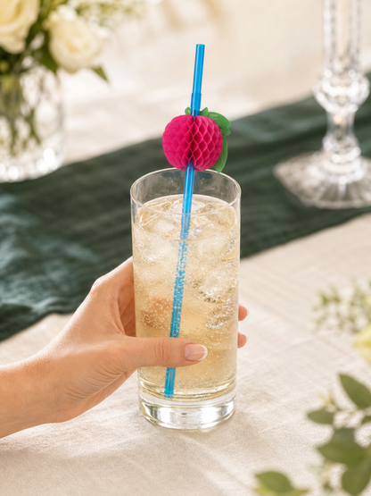 Assorted Fruit Decorative Drinking Straws, 100 Count — In-use scale (4 of 8)
