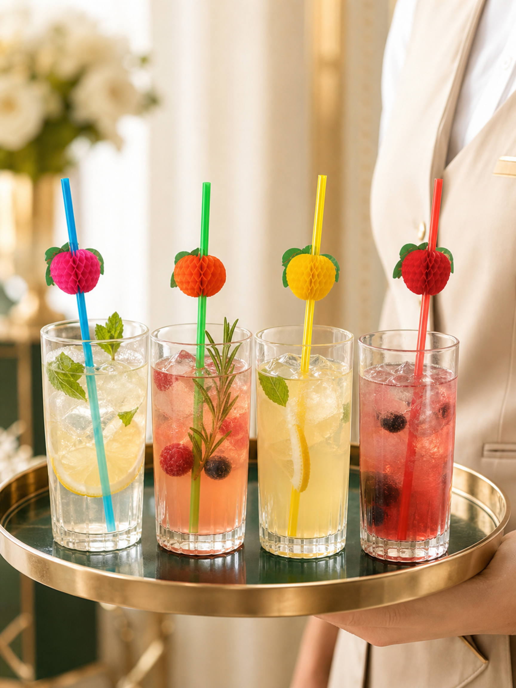 Assorted Fruit Decorative Drinking Straws, 100 Count — B2B service scene (7 of 8)