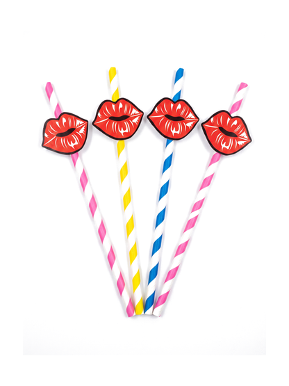 Lips Decorative Drinking Straws, 100 Count — White background hero (1 of 8)