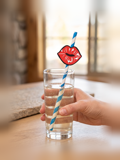 Lips Decorative Drinking Straws, 100 Count — In-use scale (4 of 8)