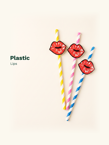 Lips Decorative Drinking Straws, 100 Count — Material and pattern information (6 of 8)