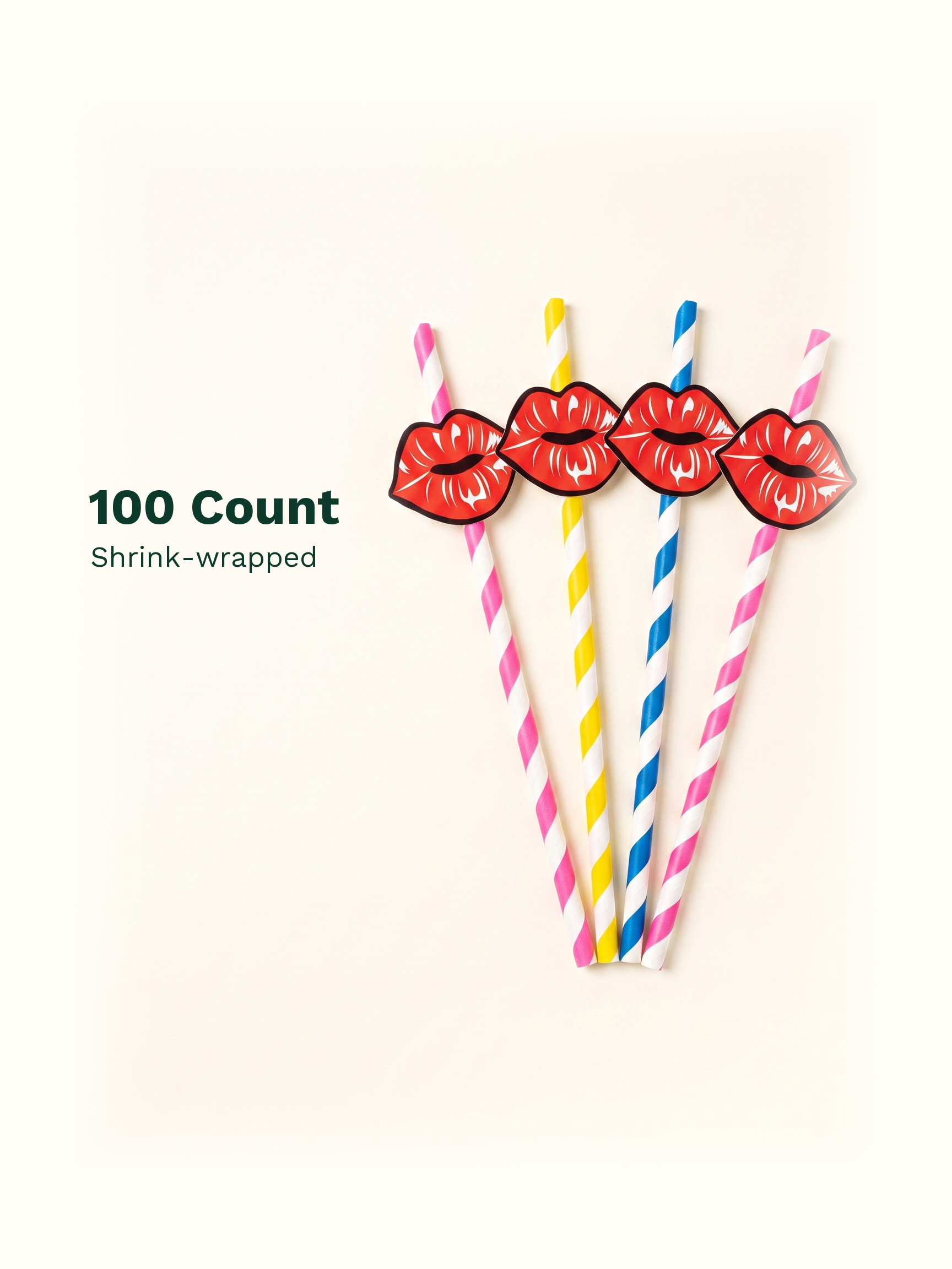 Lips Decorative Drinking Straws, 100 Count — Pack facts (8 of 8)