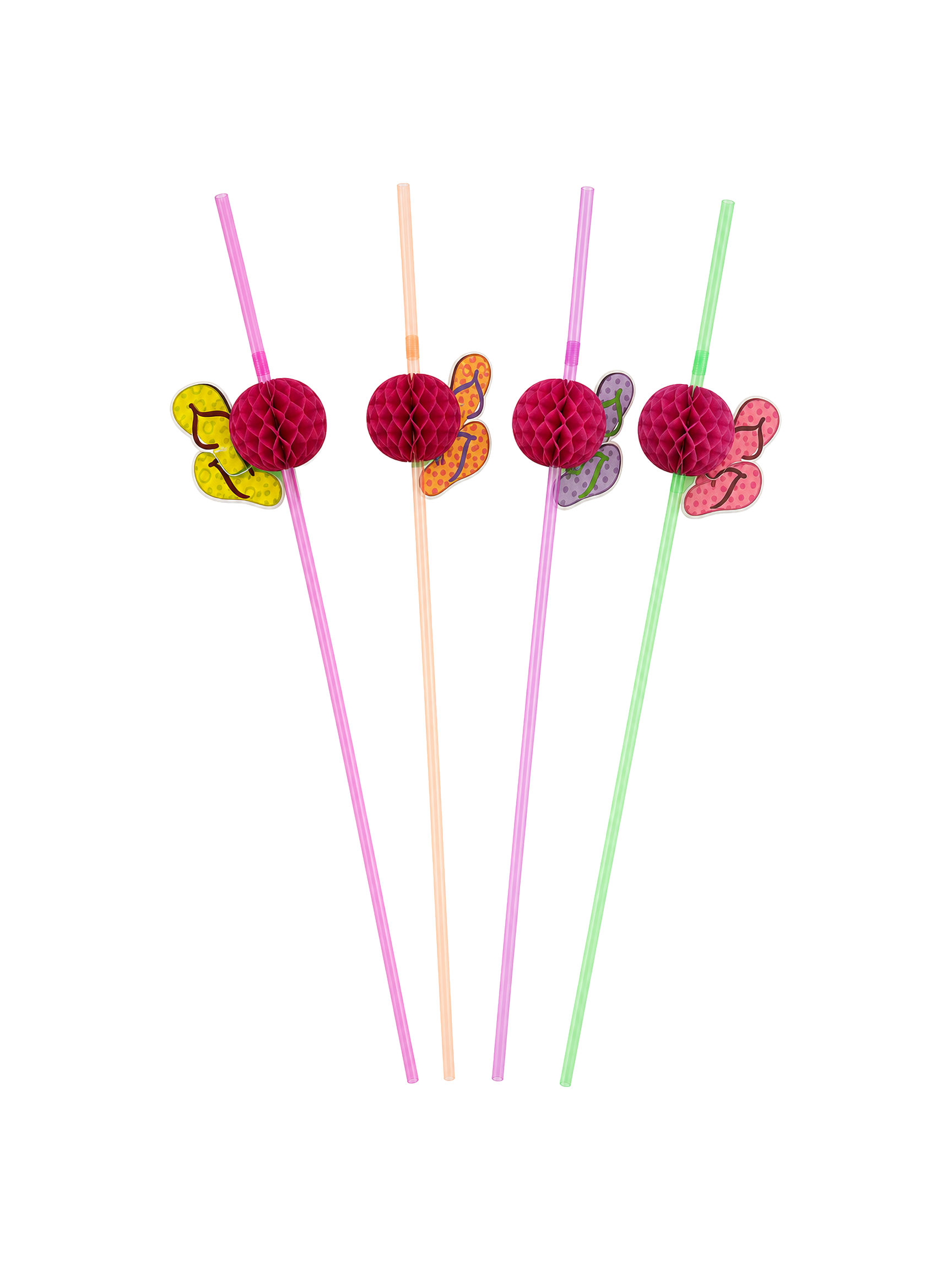 Flip-Flops Decorative Drinking Straws, 100 Count — White background hero (1 of 8)