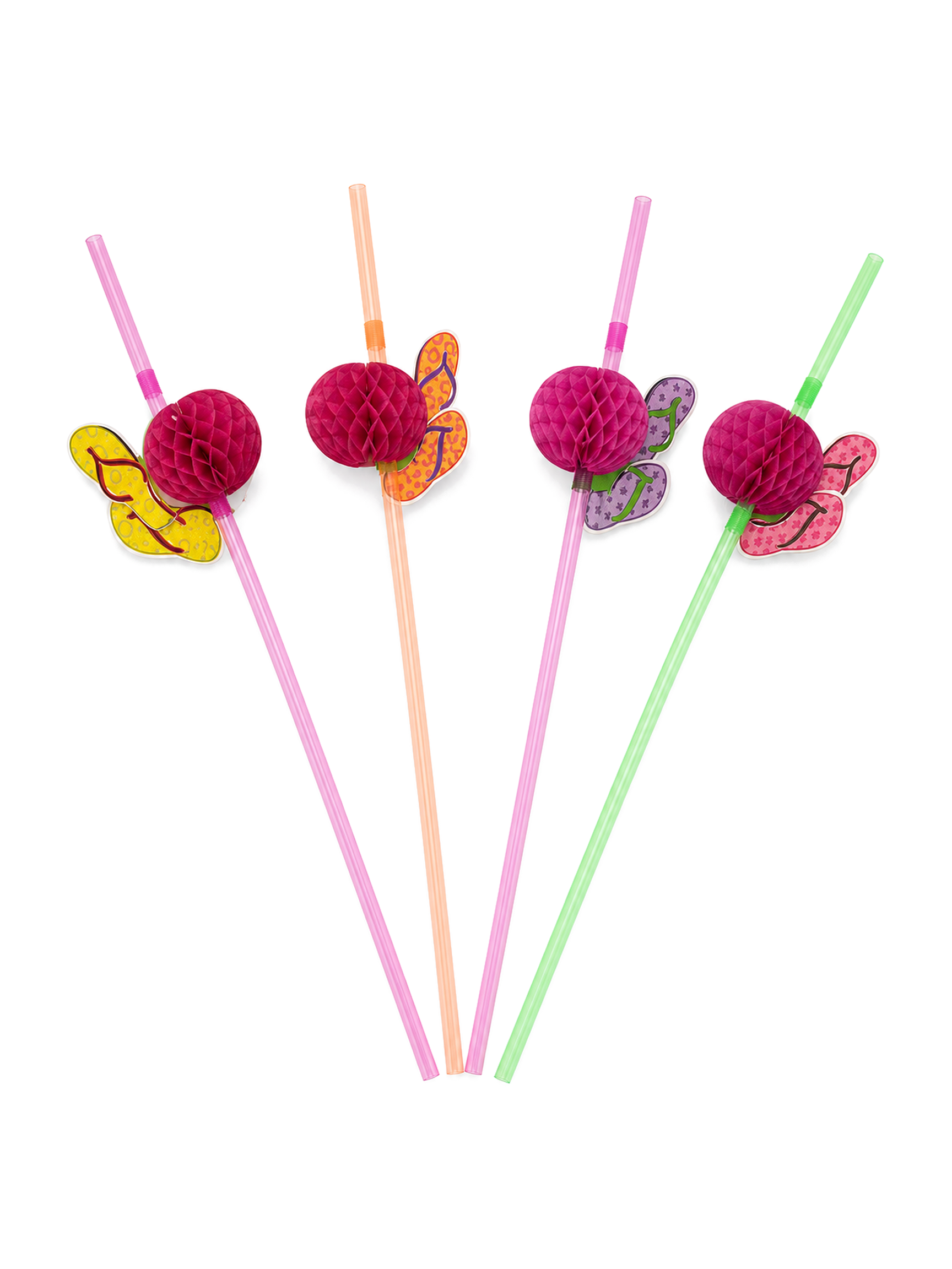 Flip-Flops Decorative Drinking Straws, 100 Count — Multiple views (5 of 8)