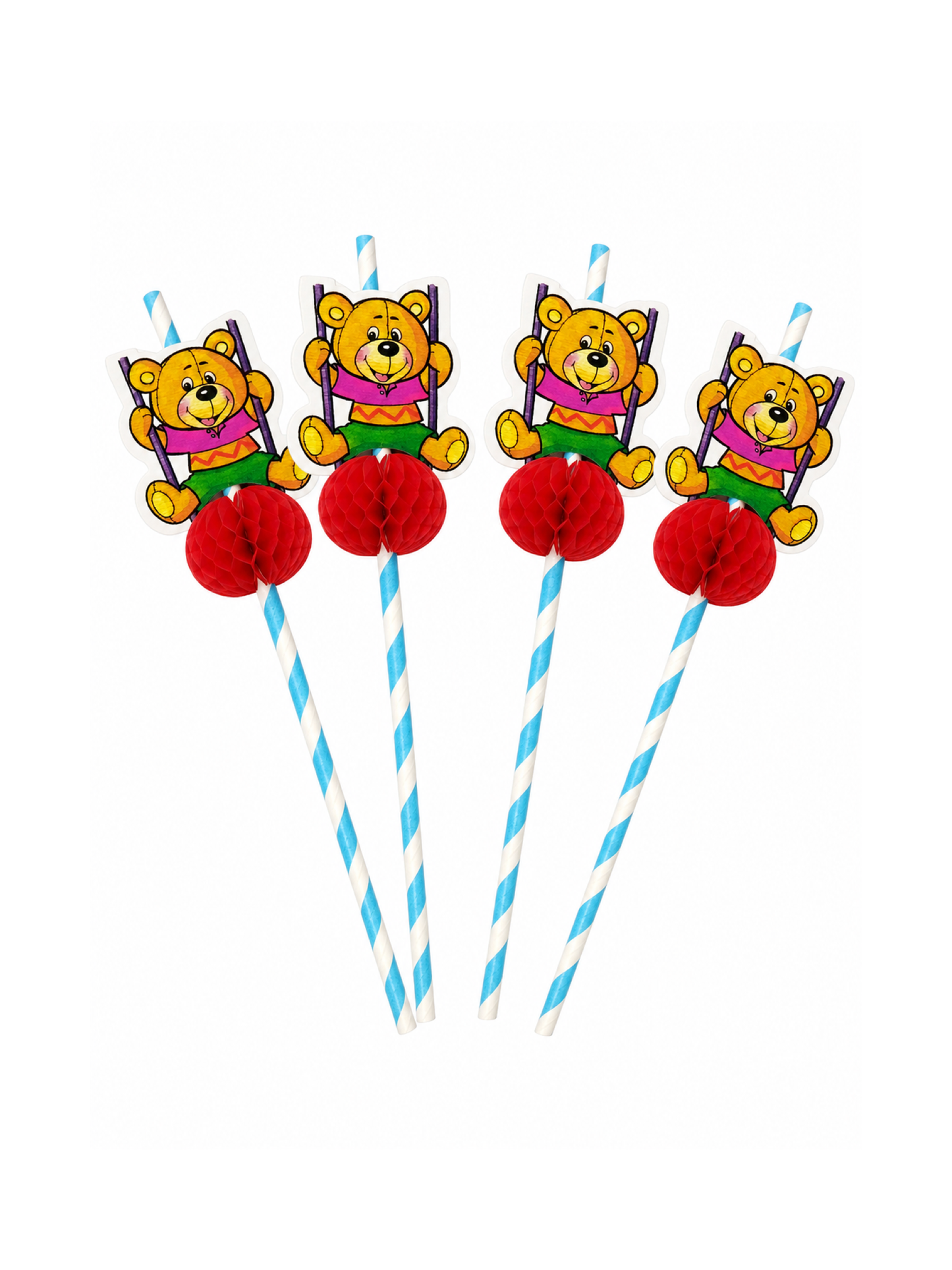 Bear Decorative Drinking Straws, 100 Count — White background hero (1 of 8)