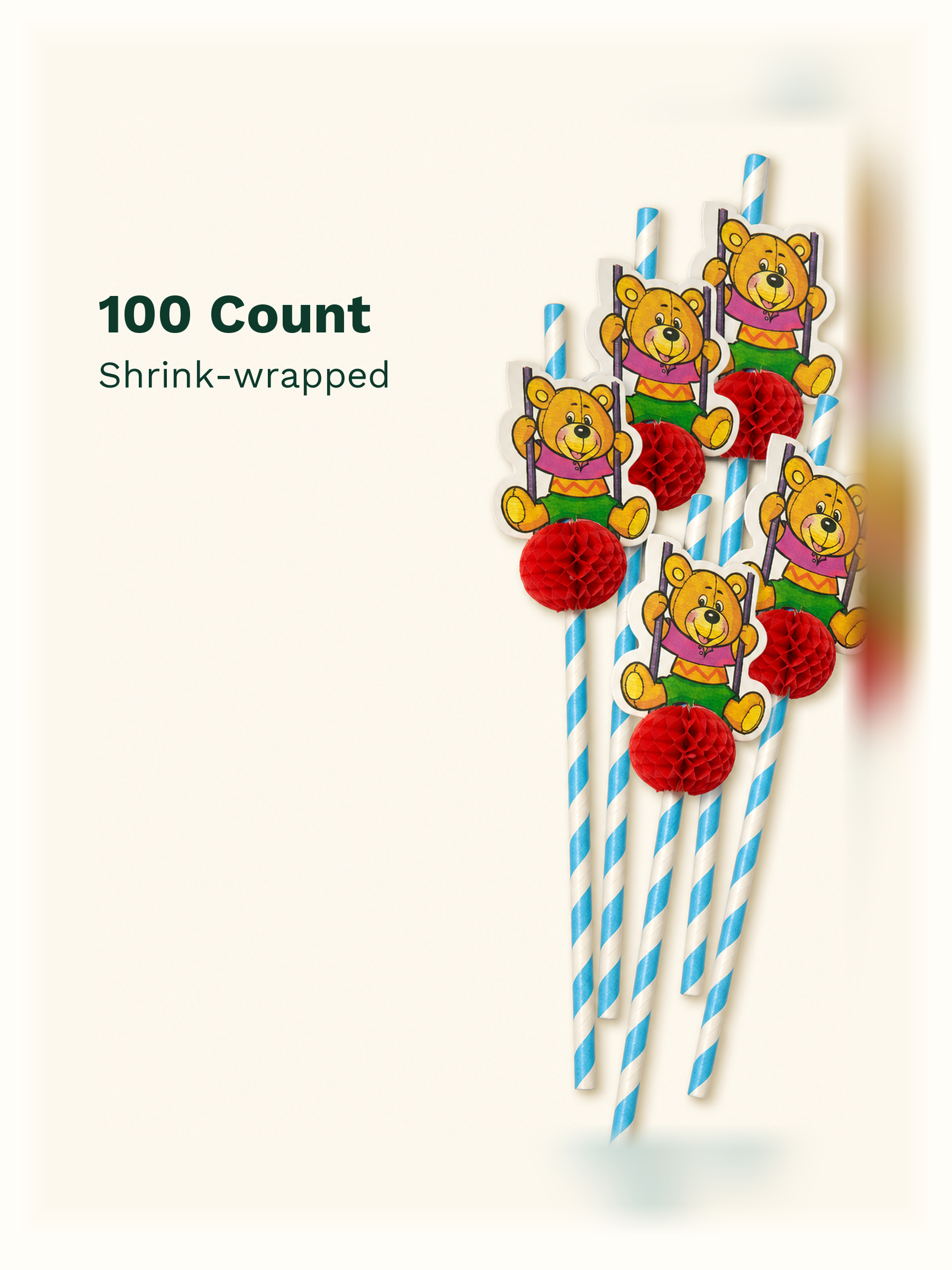 Bear Decorative Drinking Straws, 100 Count — Pack facts (8 of 8)