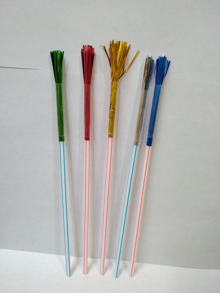 Long Frill Drinking Straws, 100 Count