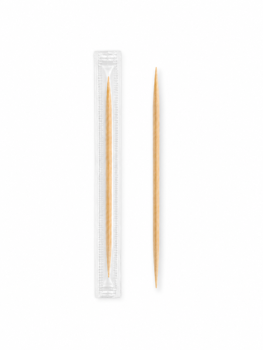 Clear-Wrapped Toothpicks, 100 Count — White background hero