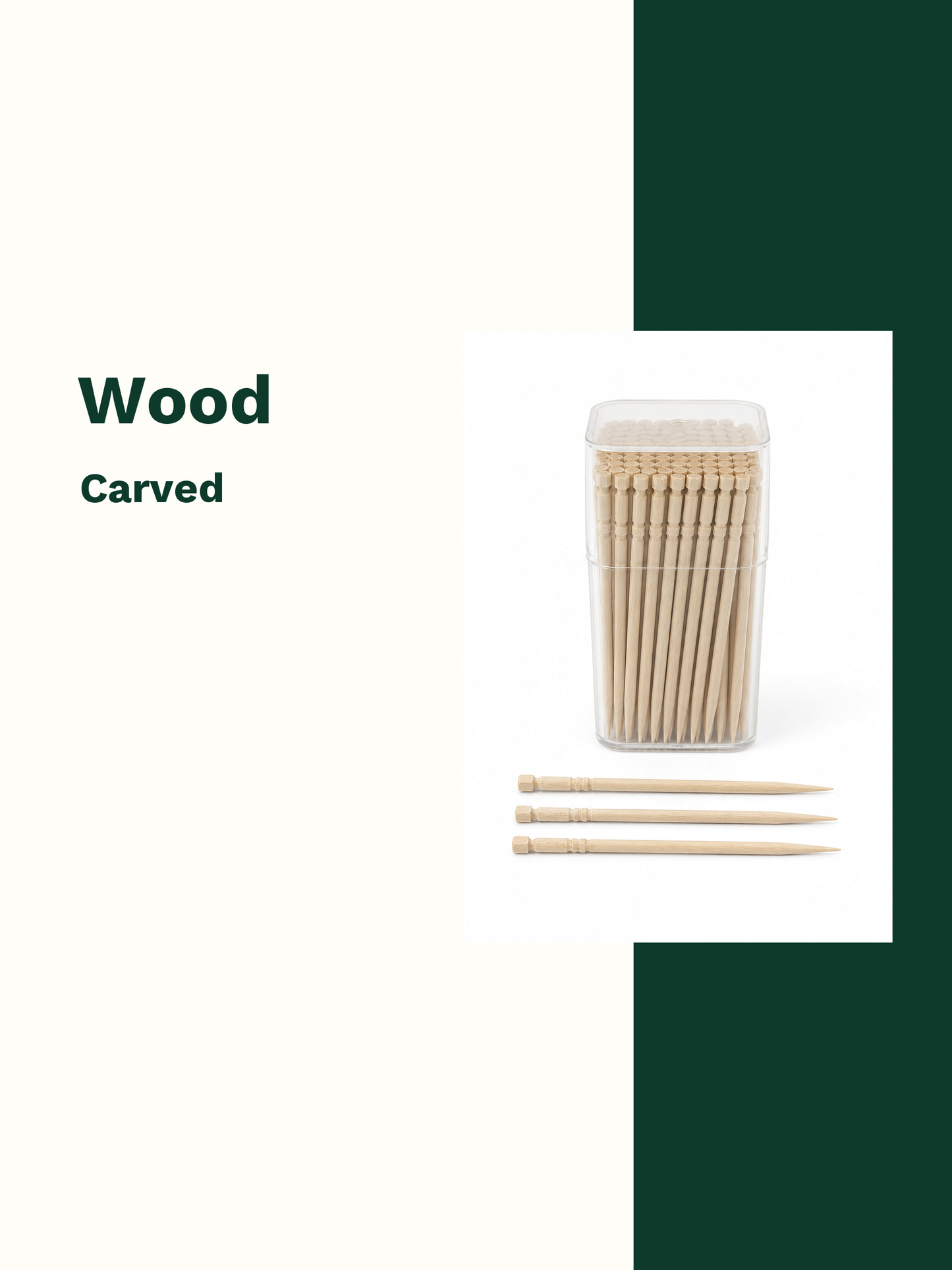 Carved Wood Picks, 100 Count — Material and pattern information (6 of 8)