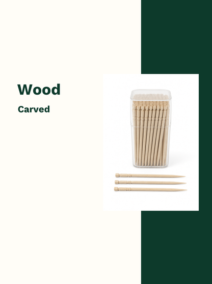 Carved Wood Picks, 100 Count — Material and pattern information (6 of 8)