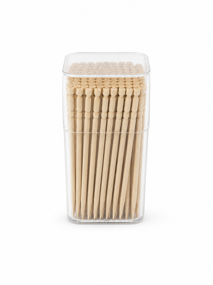 Carved Wood Picks, 100 Count — White background hero