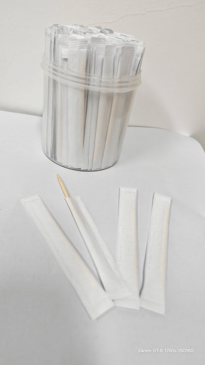 Plain Paper-Wrapped Bamboo Picks, 100 Count
