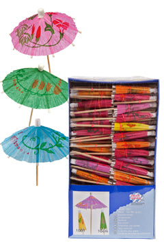 4-Inch Floral Cocktail Umbrella Picks, 100 Count