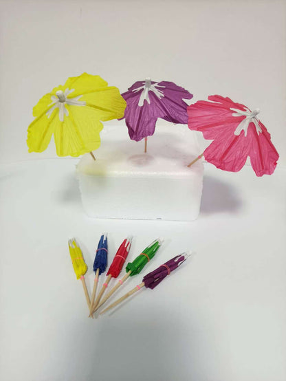 4-Inch Petal-Edge Cocktail Umbrella Picks, 100 Count