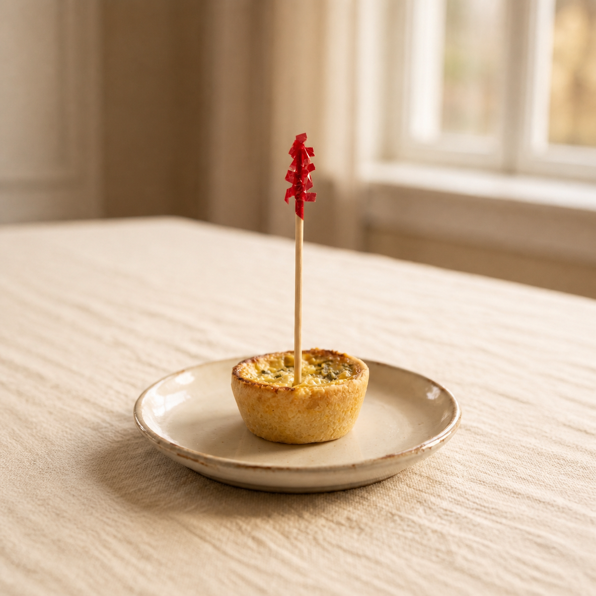 Red frill pick presented in an appetizer