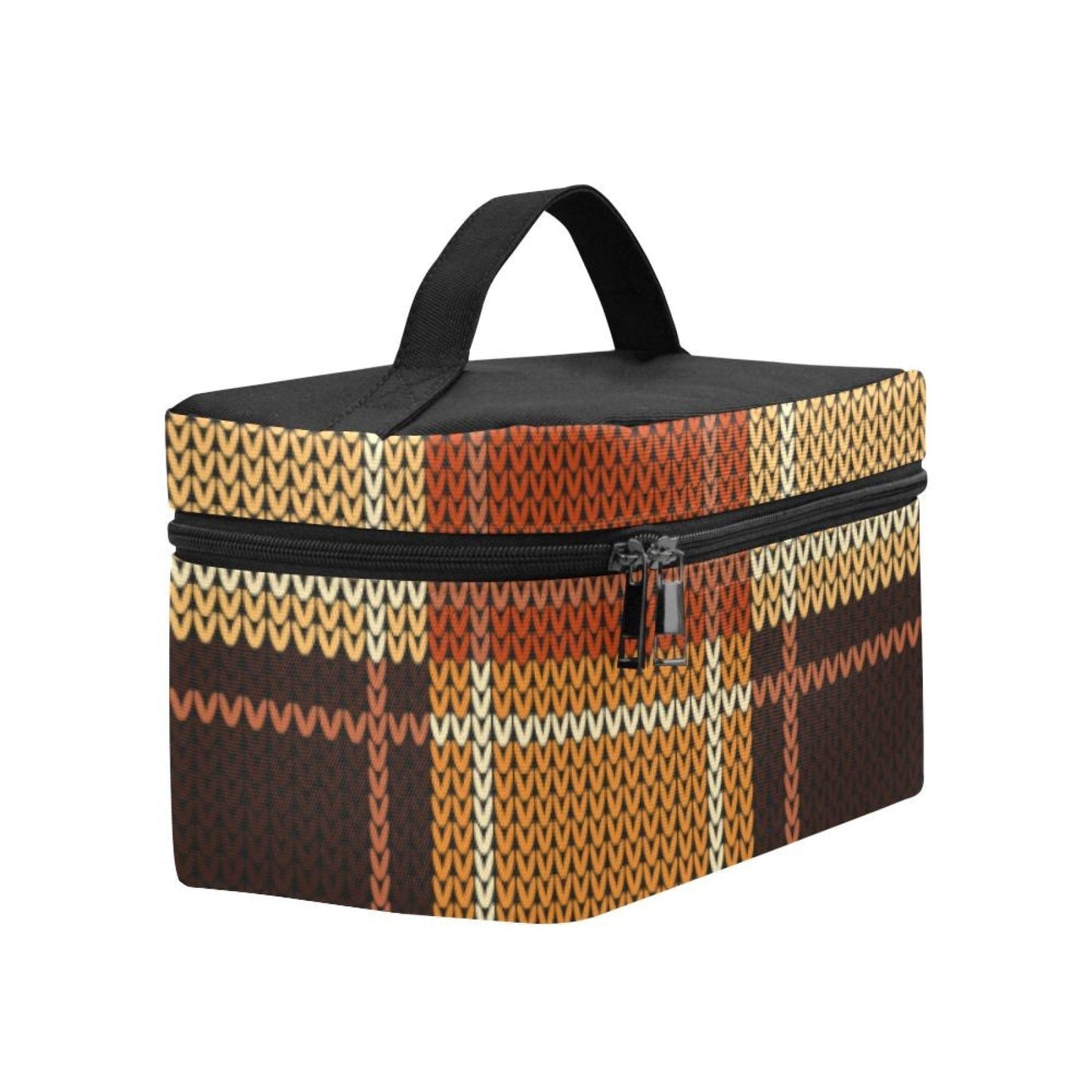 Cosmetic Bag, Checker - Brown Travel Case