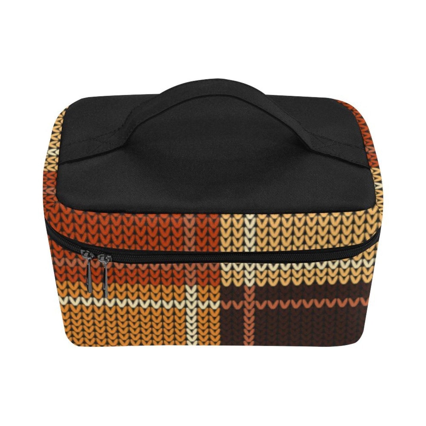 Cosmetic Bag, Checker - Brown Travel Case